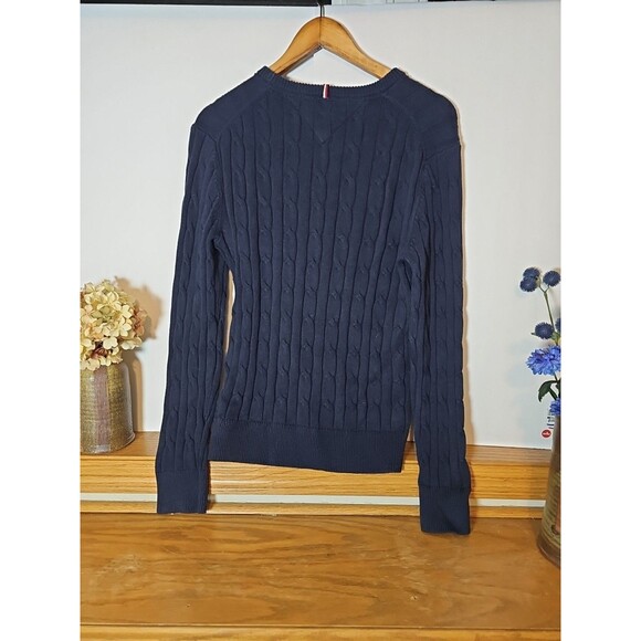 Tommy Hilfiger Womens S Blue Cable Knit Essential Pullover Sweater - Picture 5 of 5
